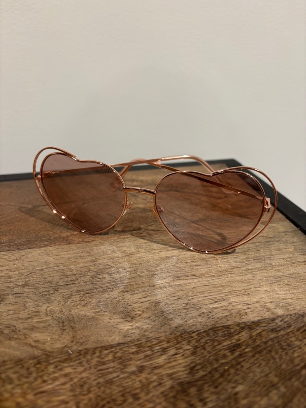 Betsey Johnson Rose Gold Heart Frame Sunglasses
